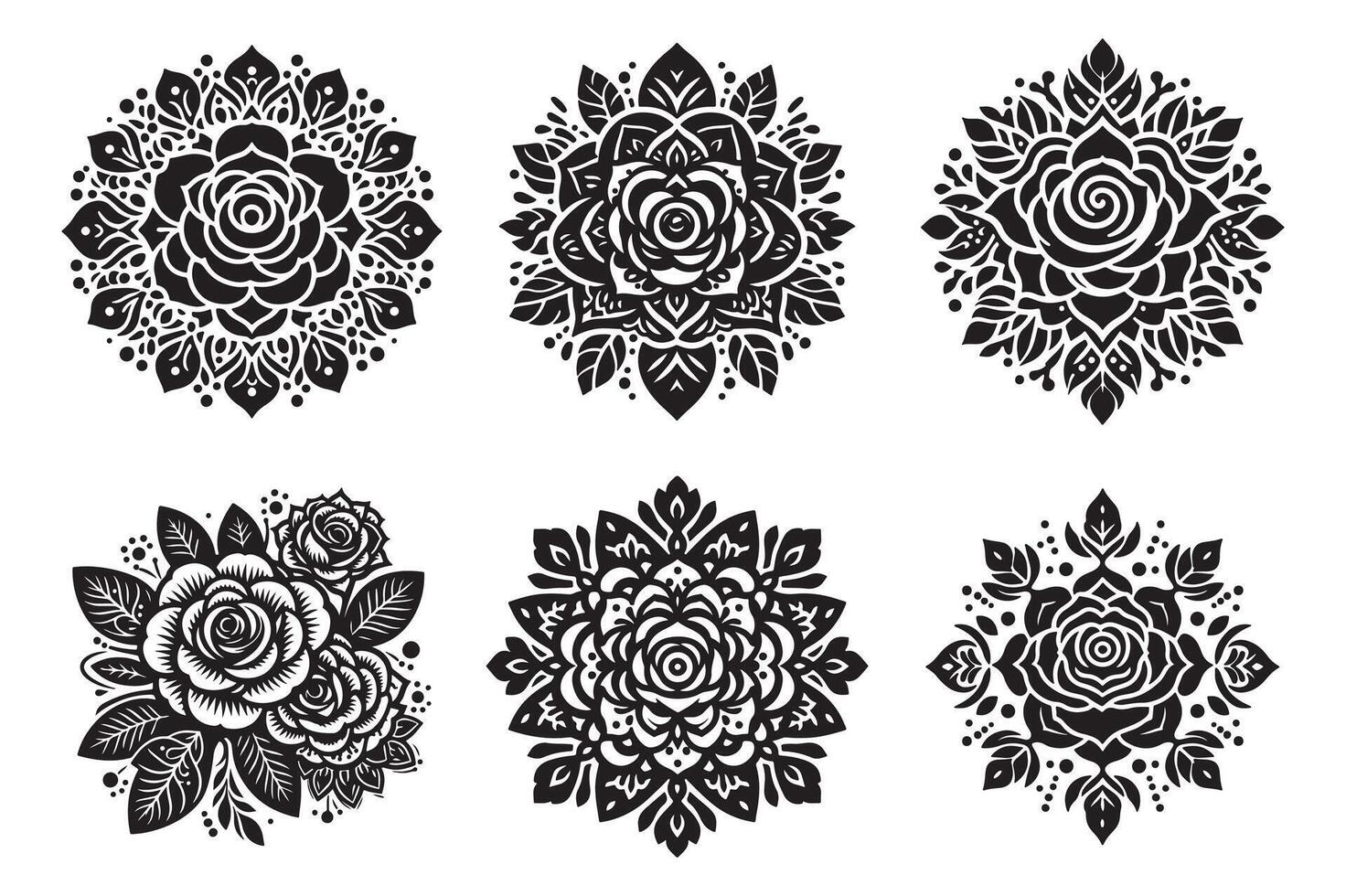 Rose mandala design with white background vector