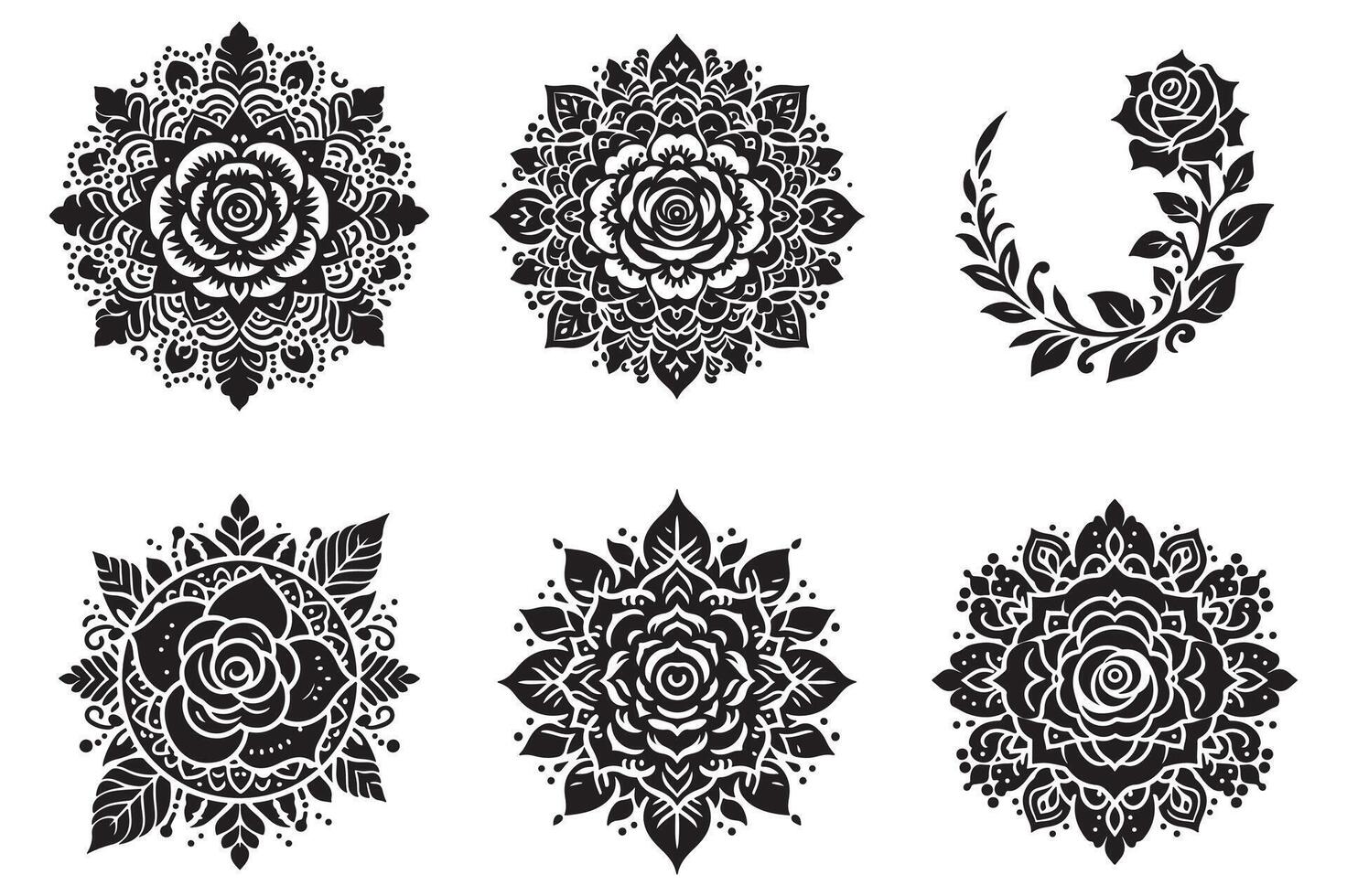 Rose mandala design with white background vector