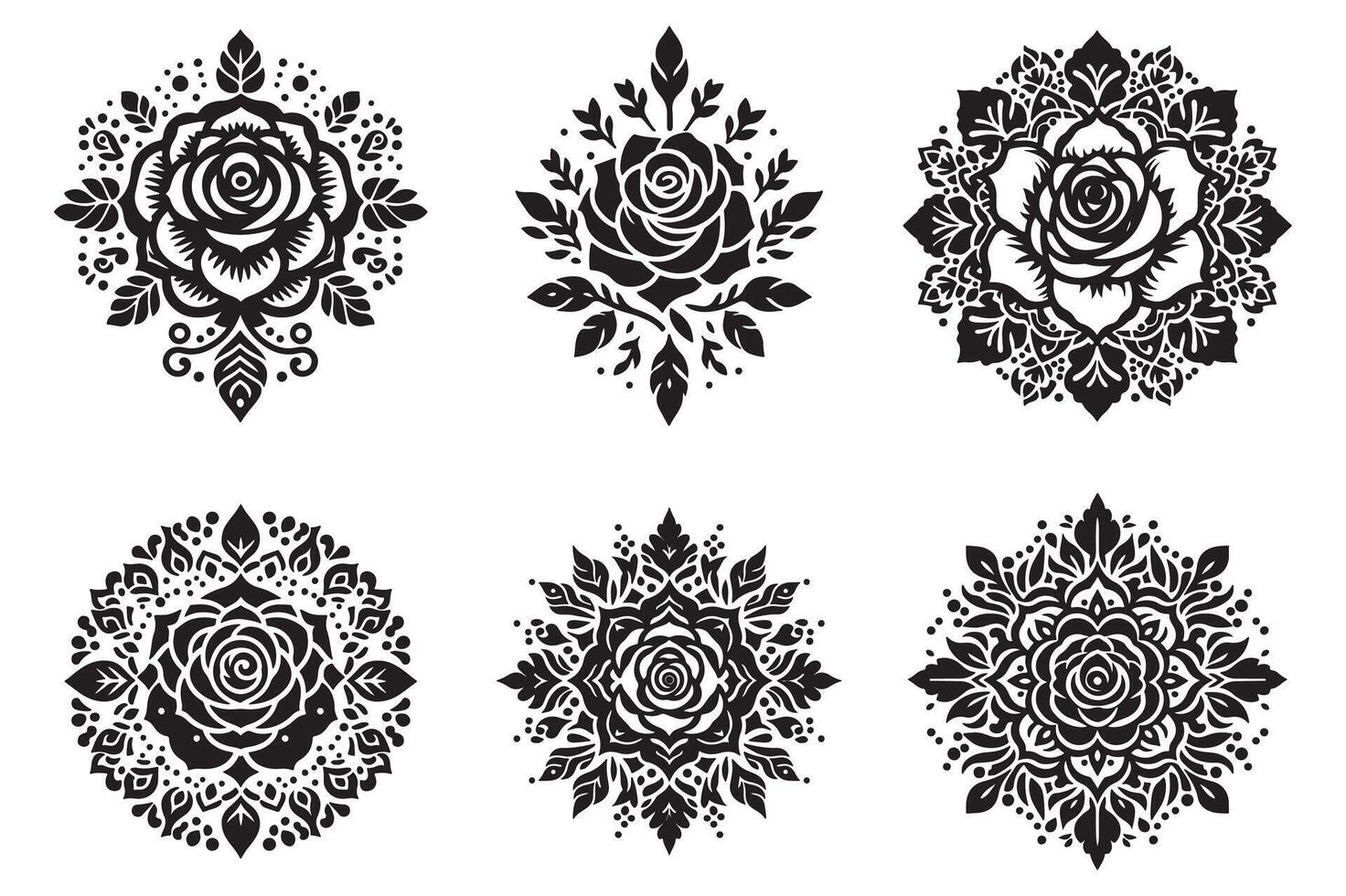 Rose mandala design with white background vector