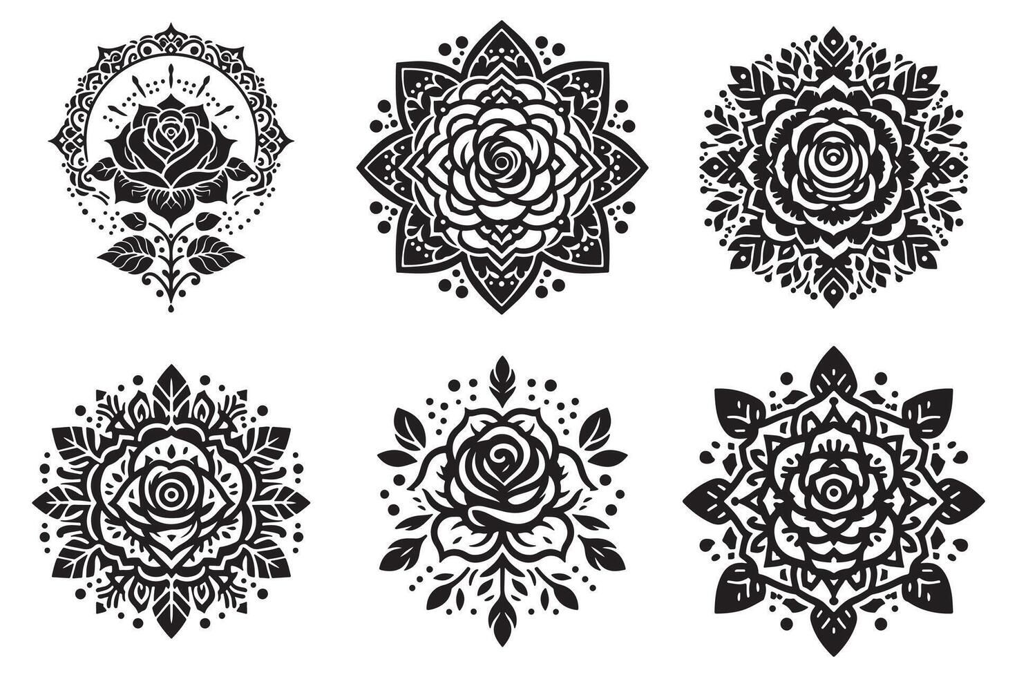 Rose mandala design with white background vector