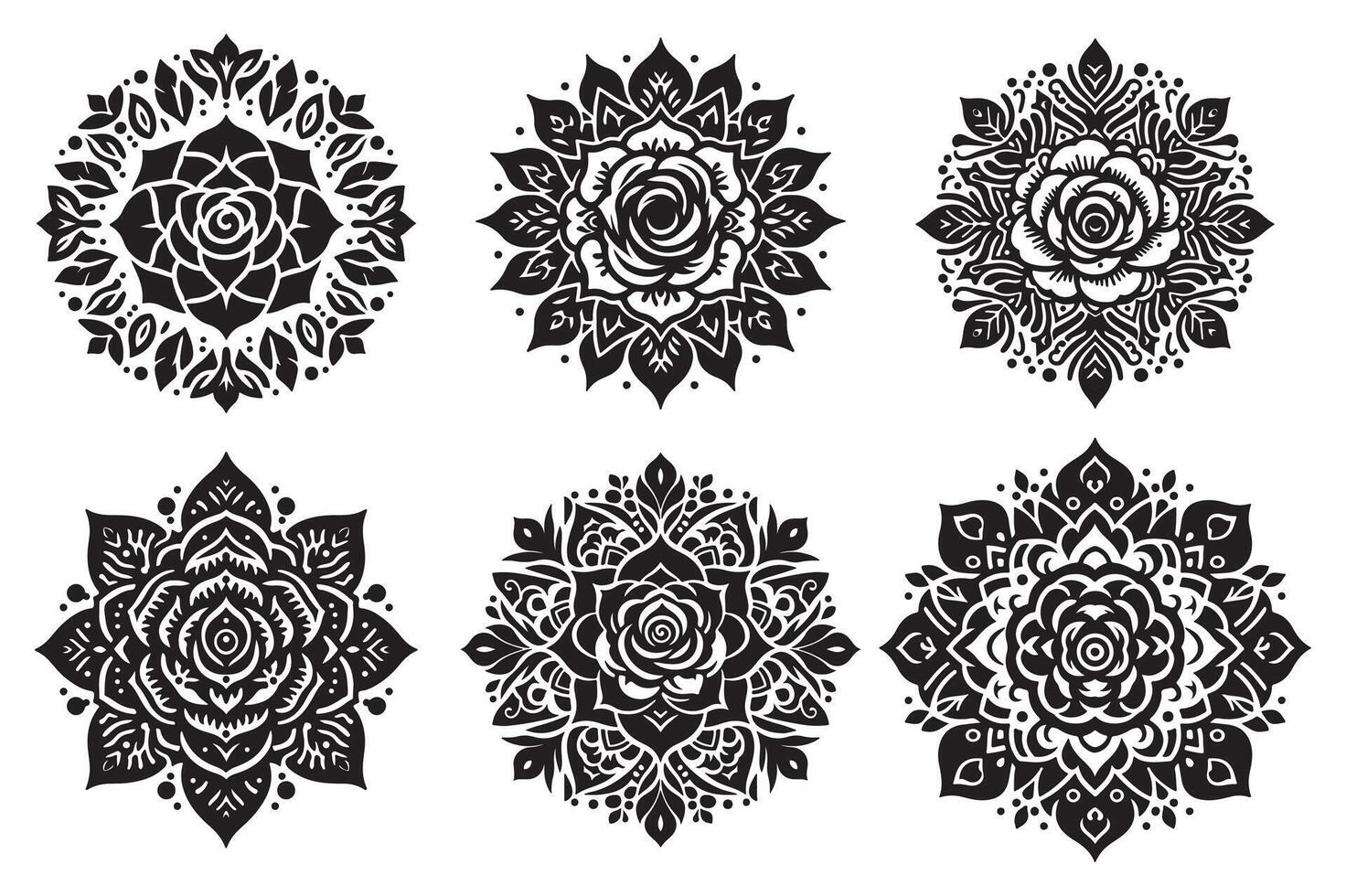 Rose mandala design with white background vector