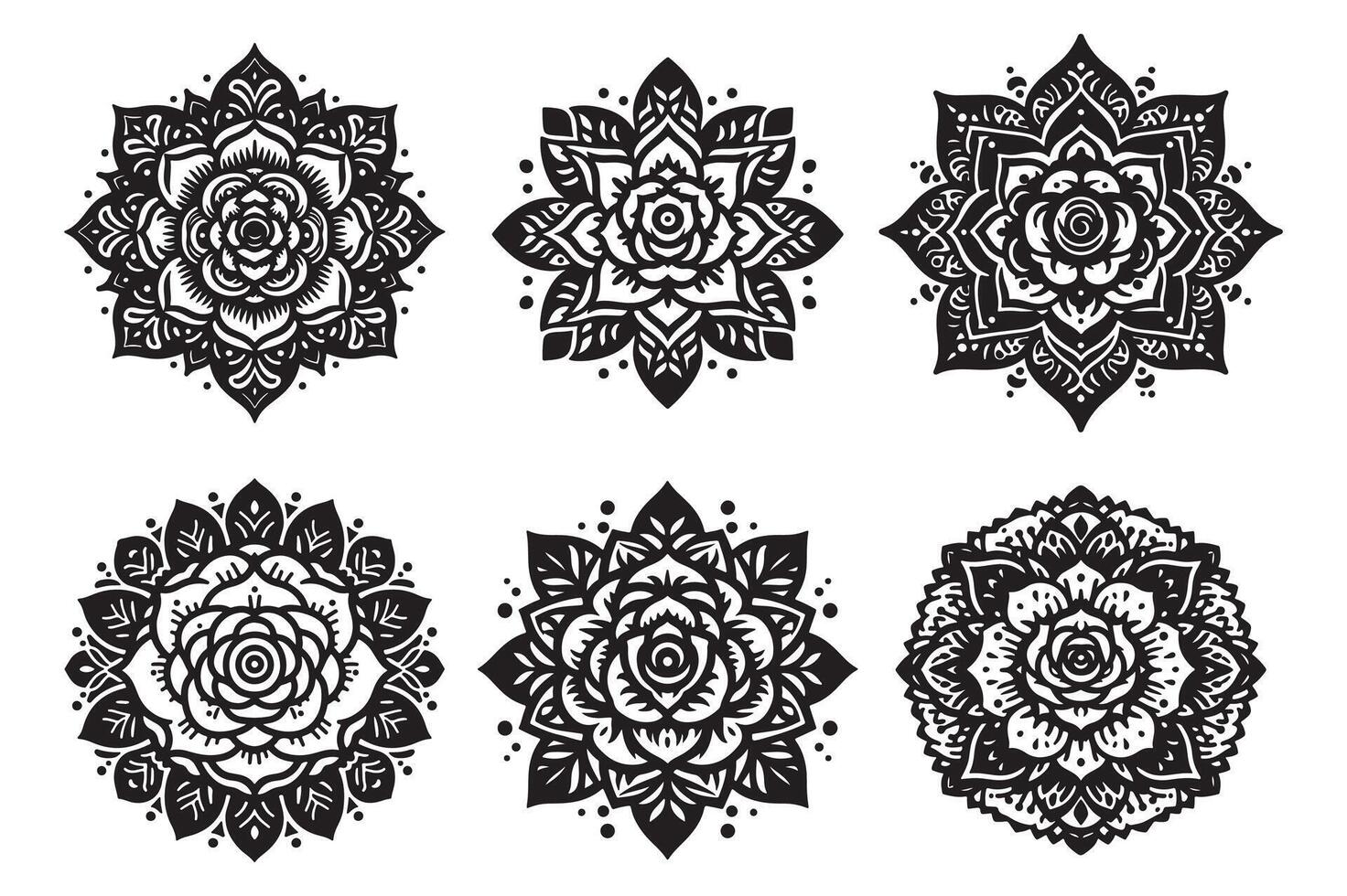 Rose mandala design with white background vector