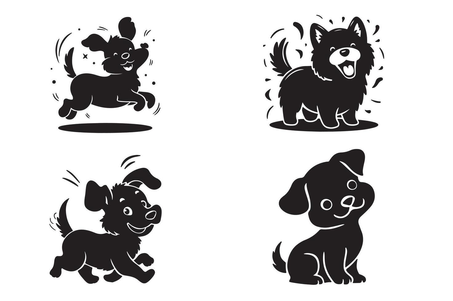 A cute dog style with white background vector