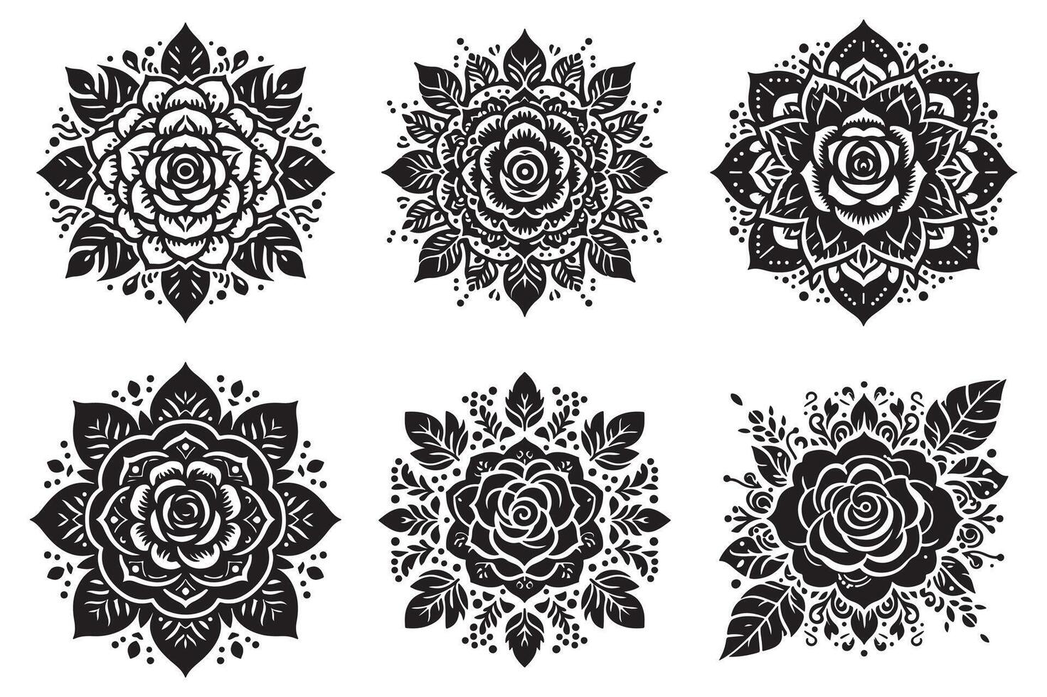 Rose mandala design with white background vector