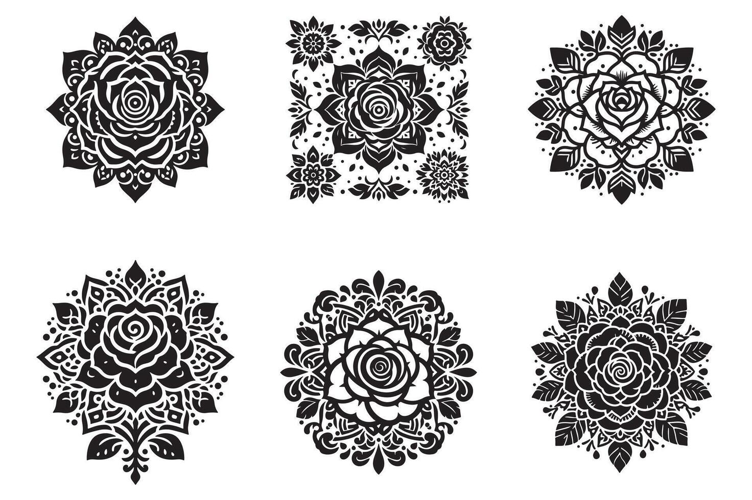 Rose mandala design with white background vector