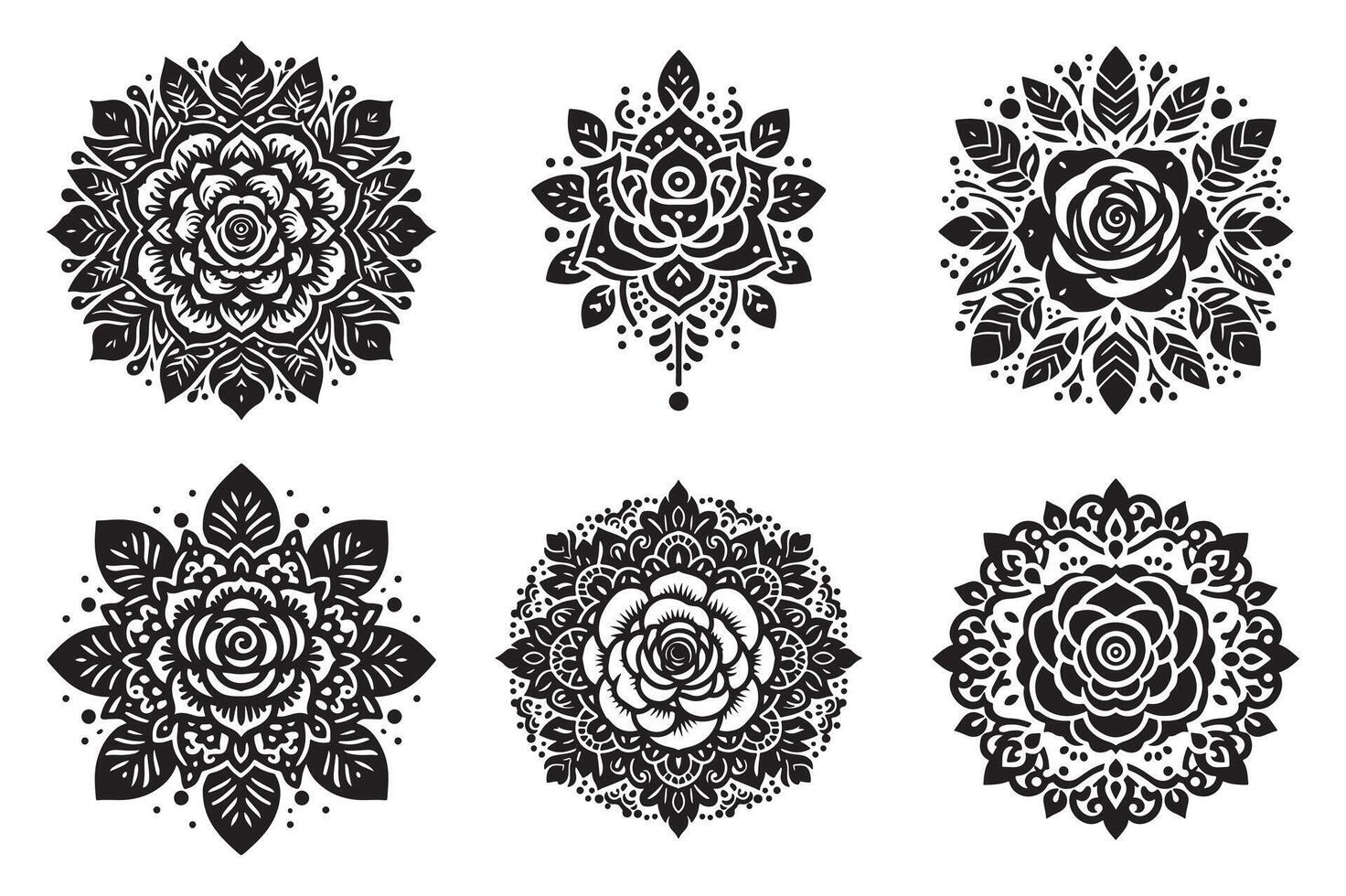 Rose mandala design with white background vector