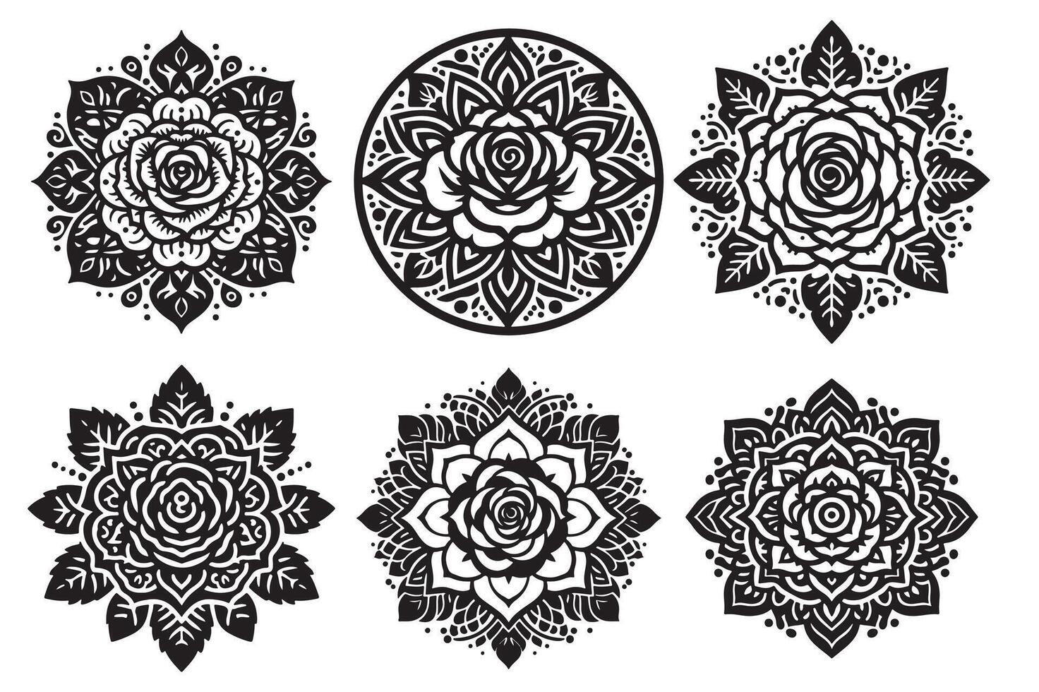 Rose mandala design with white background vector