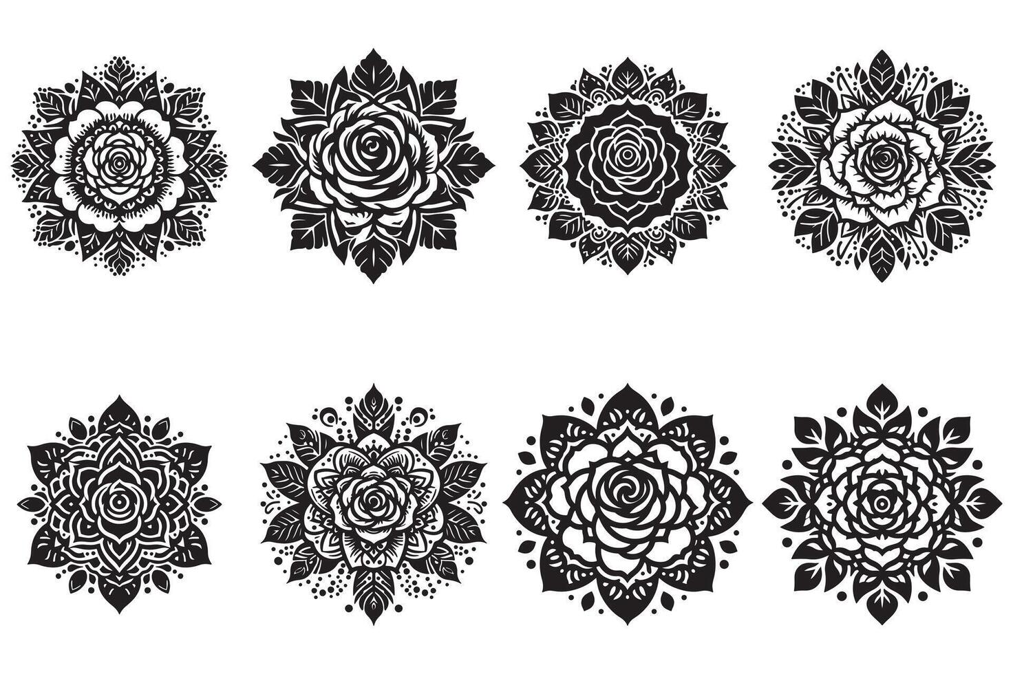 Rose mandala design with white background vector