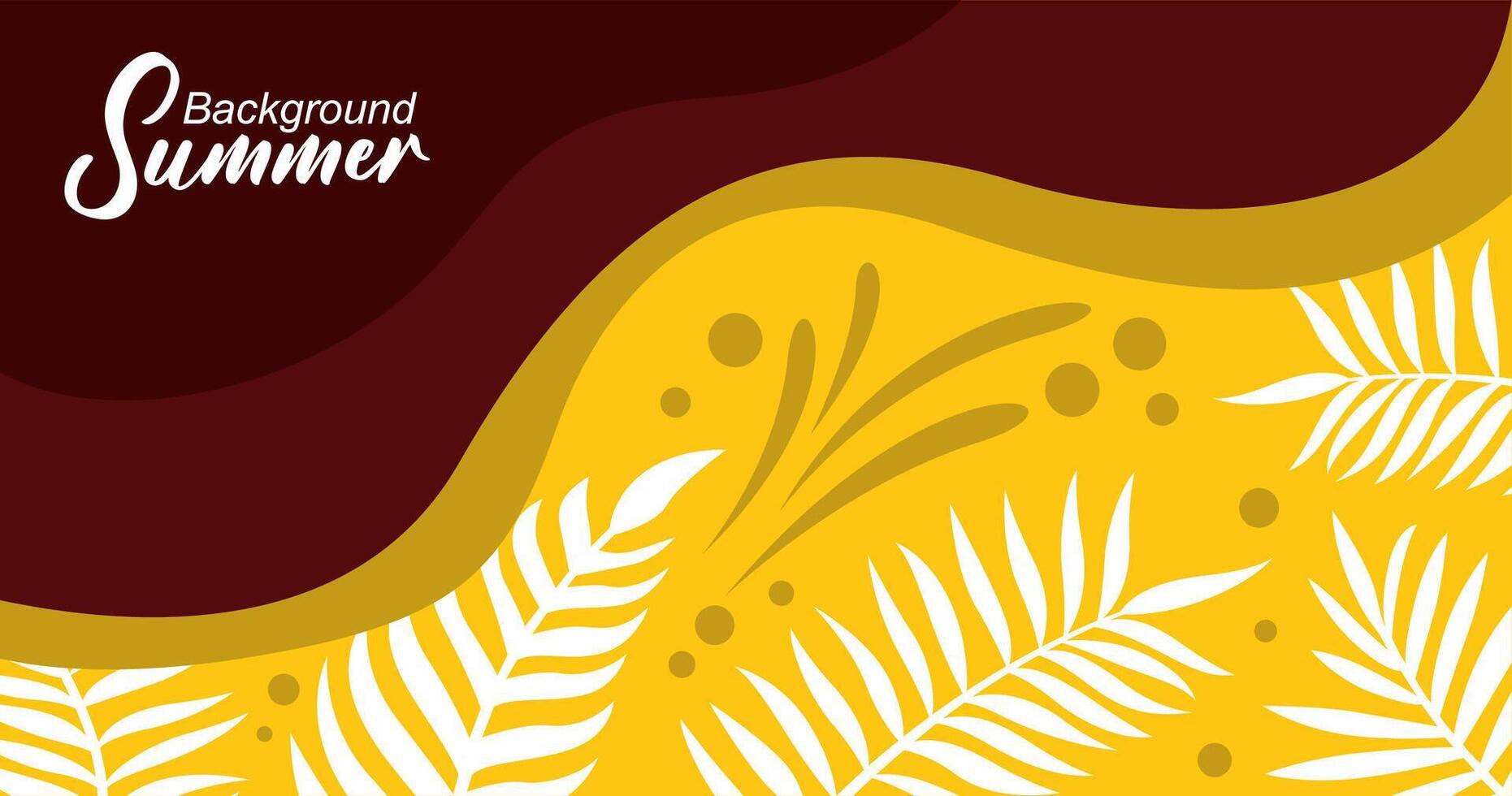 Summer background with tropical leaves. illustration in trendy flat style. vector