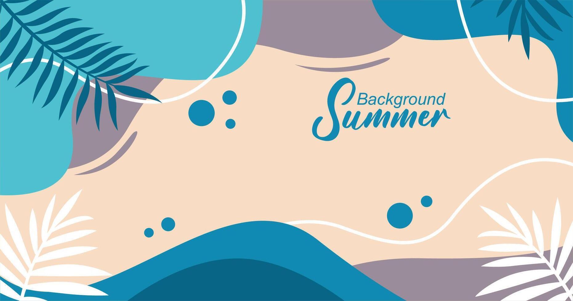 Summer background with tropical leaves. illustration in trendy flat style. vector