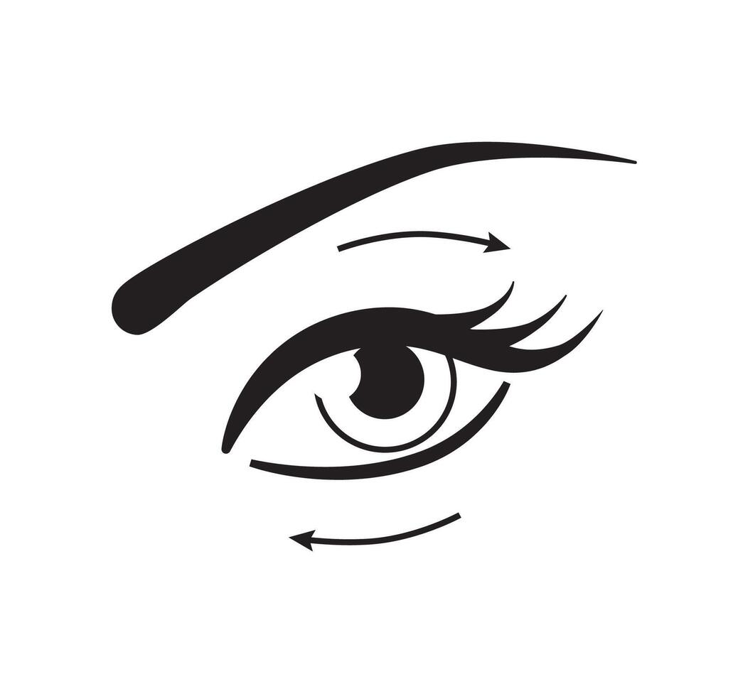 Eye flat icon with arrows isolated on white background vector