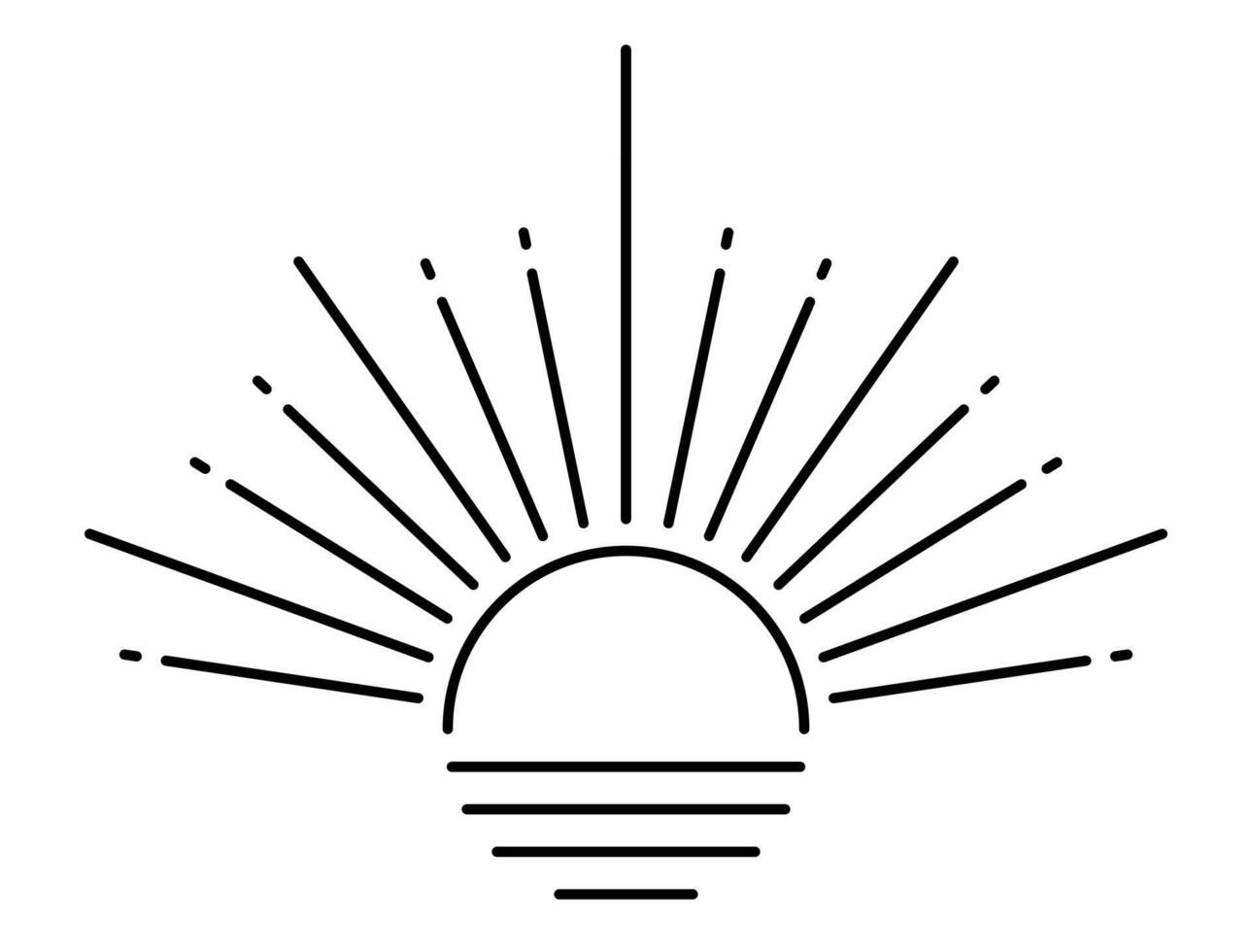 sun line art outline vector