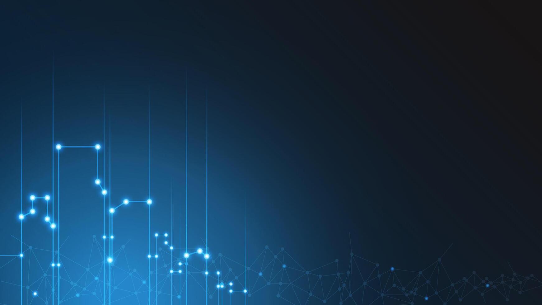 cityscape technology background concept. city space bright glowing neon, data blue line circle lights, technology Abstract, . city for tech, web banner, web site, communication, transformation. vector
