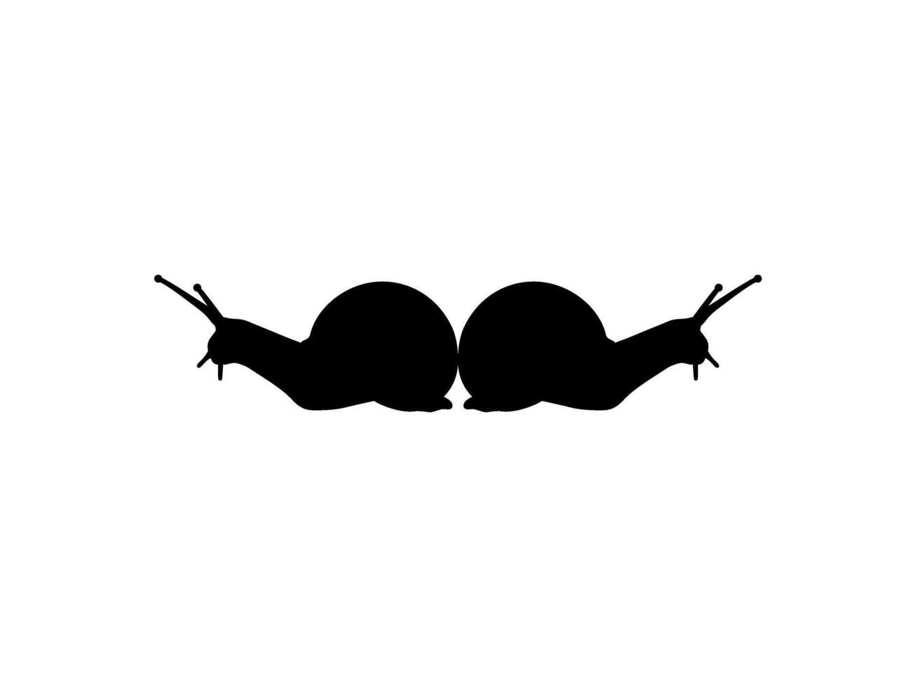 Silhouette of the Snails are also called Escargot, Flat Style, Pair Animal Series, can use for Logo, Art Illustration, Apps, Website or Graphic Design Element vector
