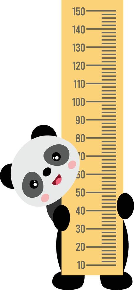 Cute panda holding a ruler for baby vector