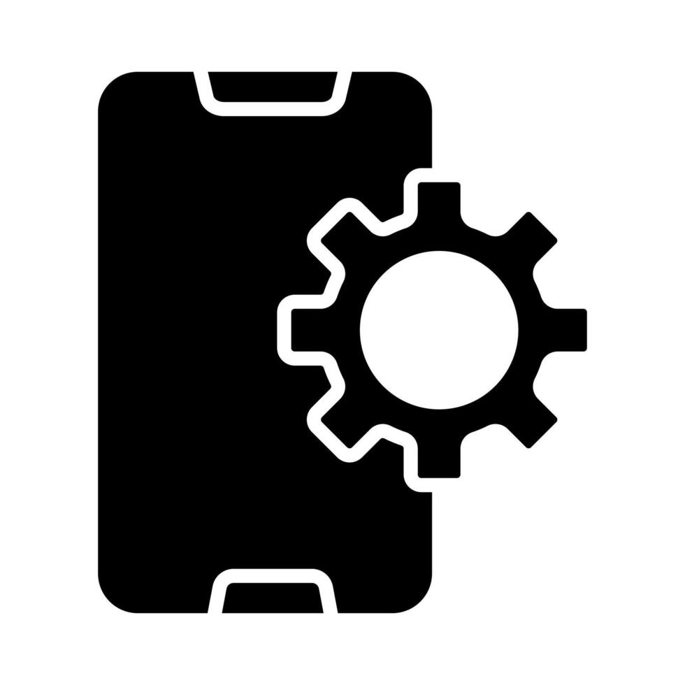 Mobile SEO icon line illustration vector