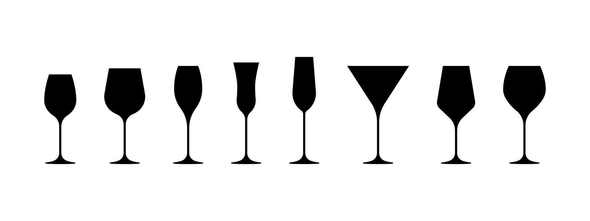Wine glasses isolated on white background. vector
