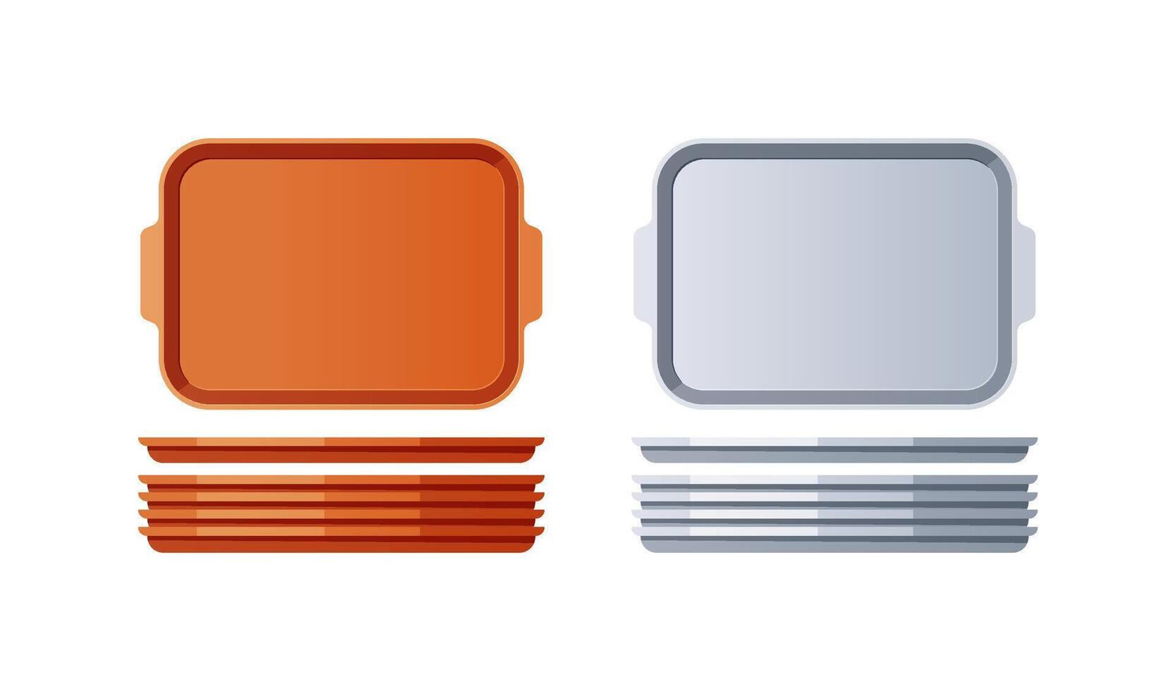 Blank food tray isolated on white background. vector