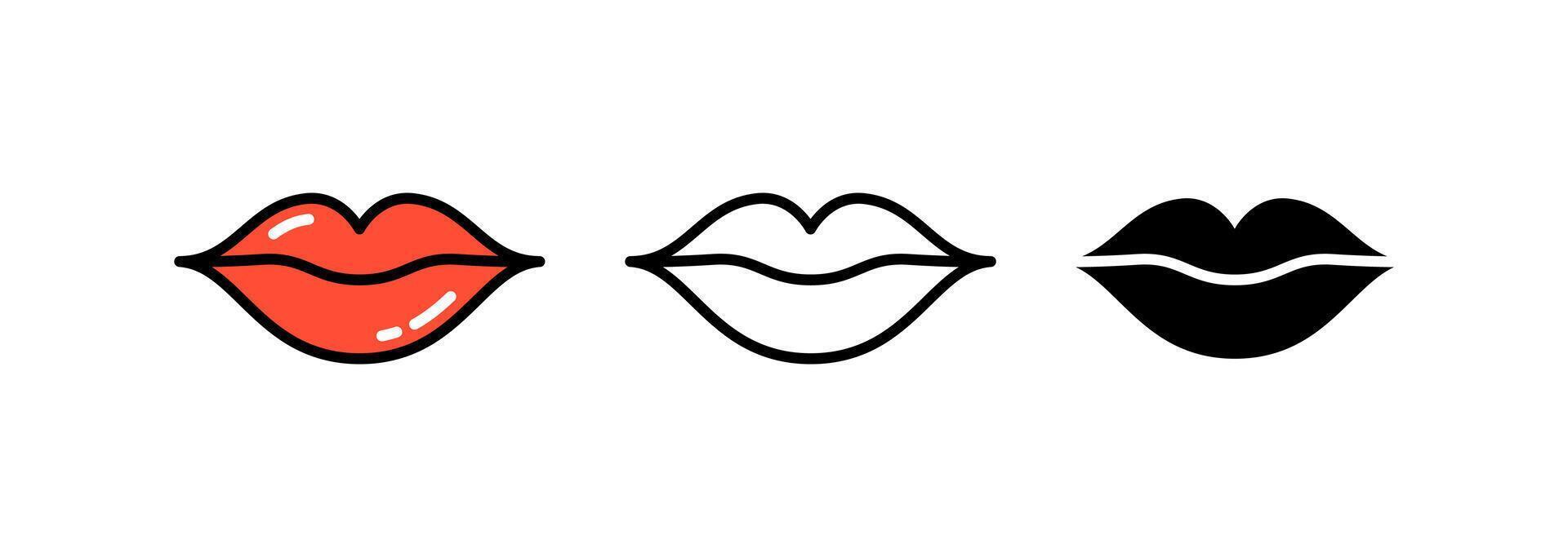 Lips icon isolated on white background. vector