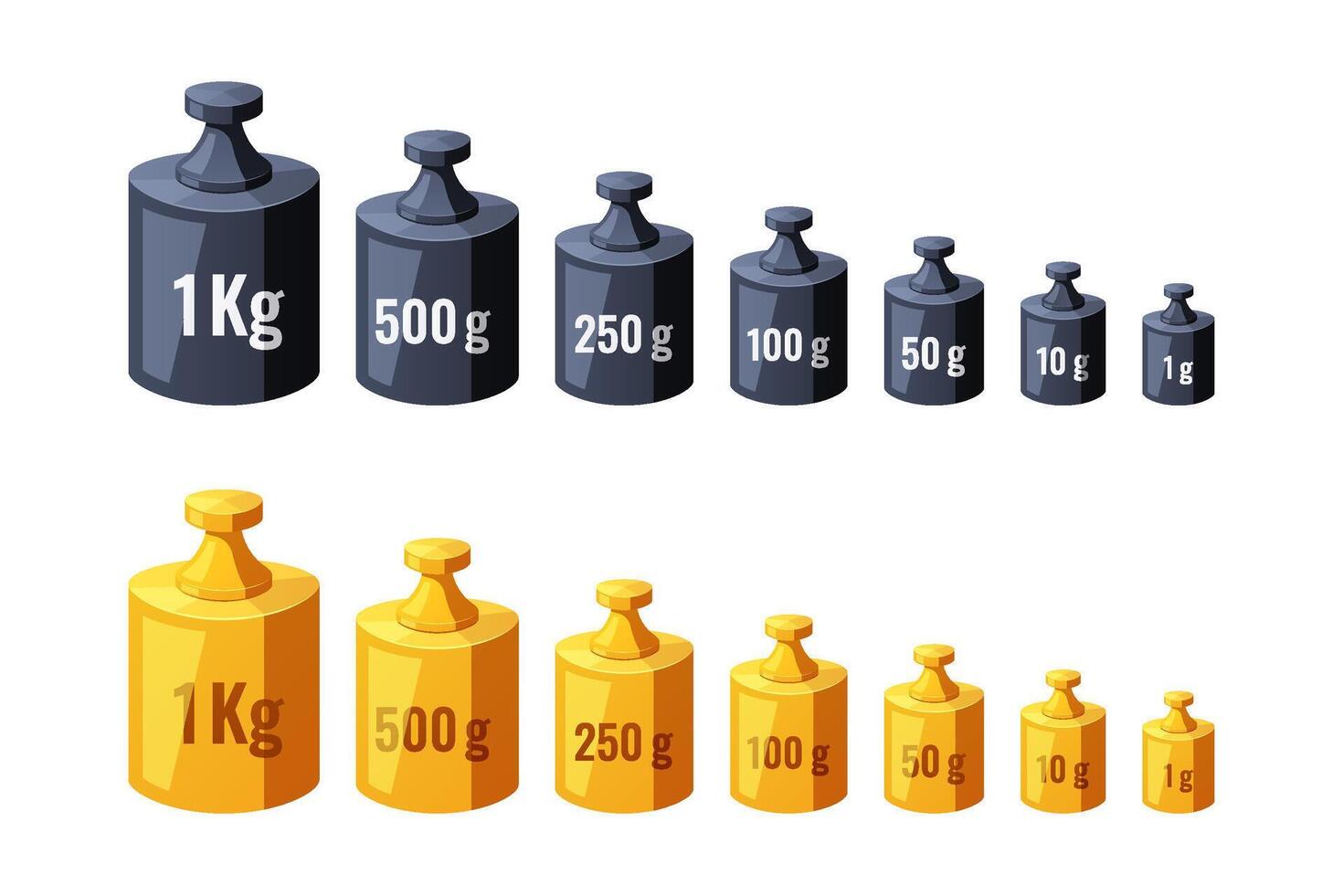 Calibration weight isolated on white background. vector