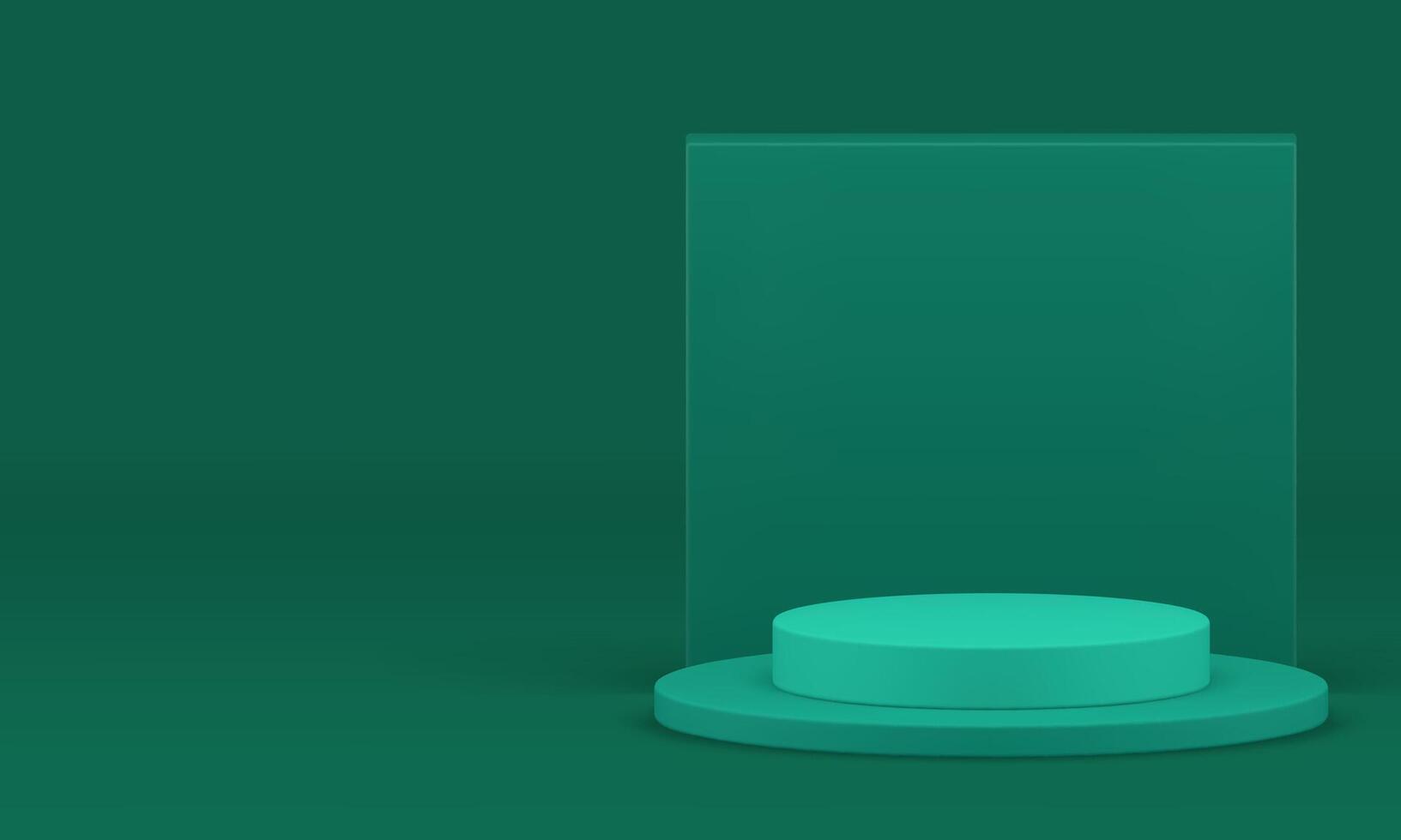 Green 3d podium with squared wall background showcase realistic illustration vector