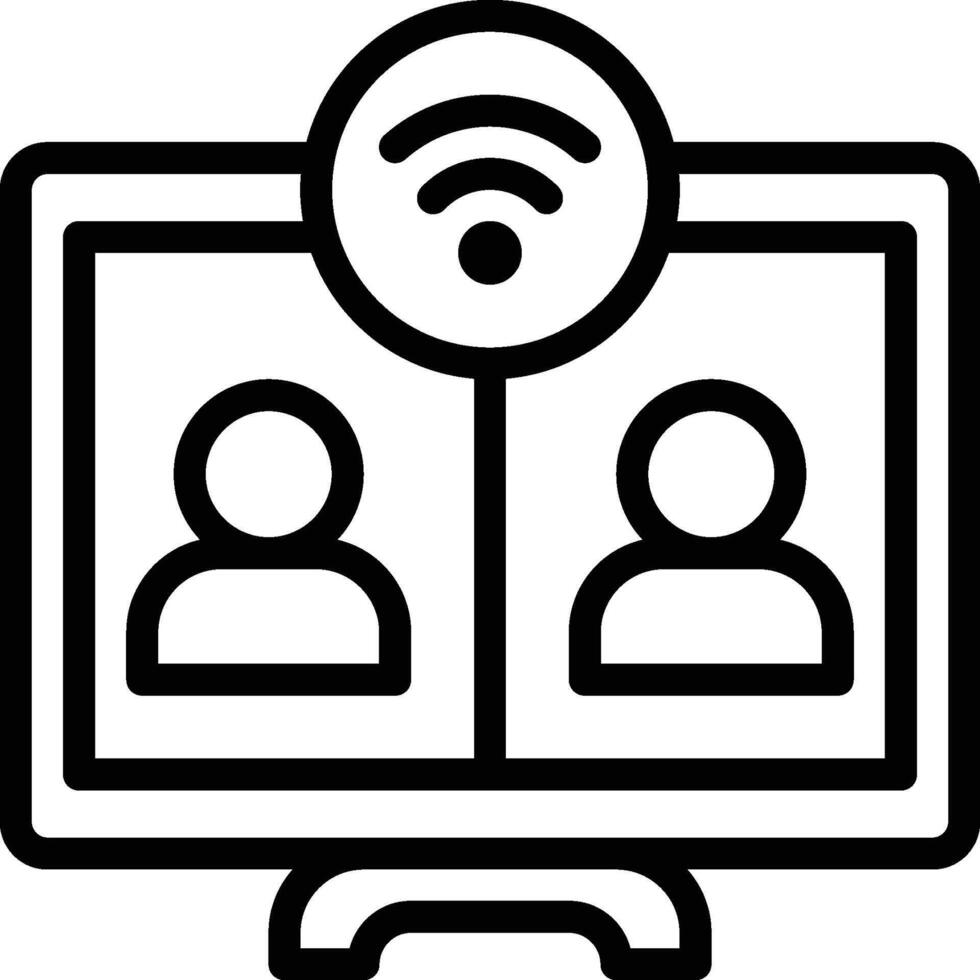 Online Meeting Icon. Virtual Meeting Icon vector