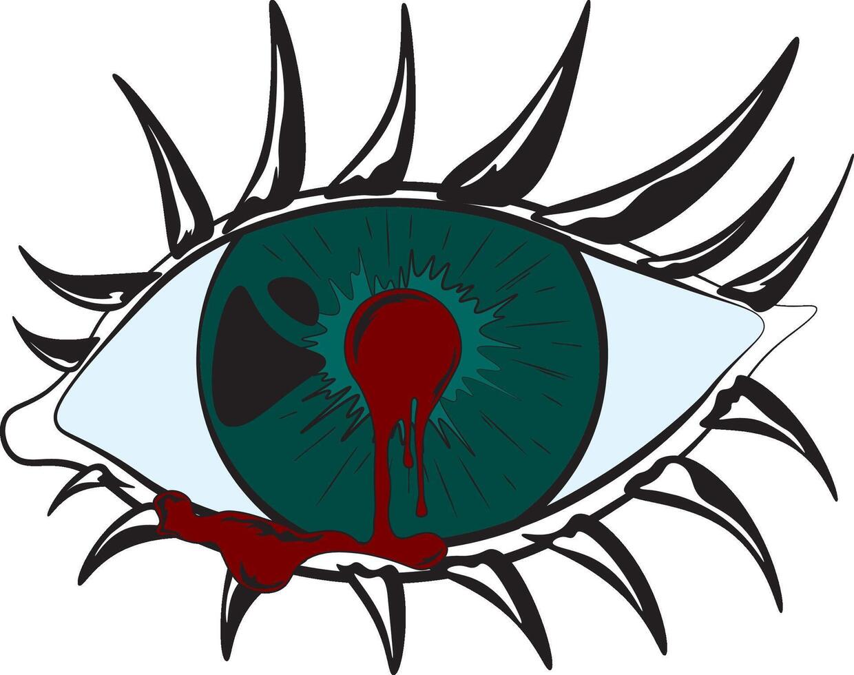 Red pupil abstract artistic eye illustration vector