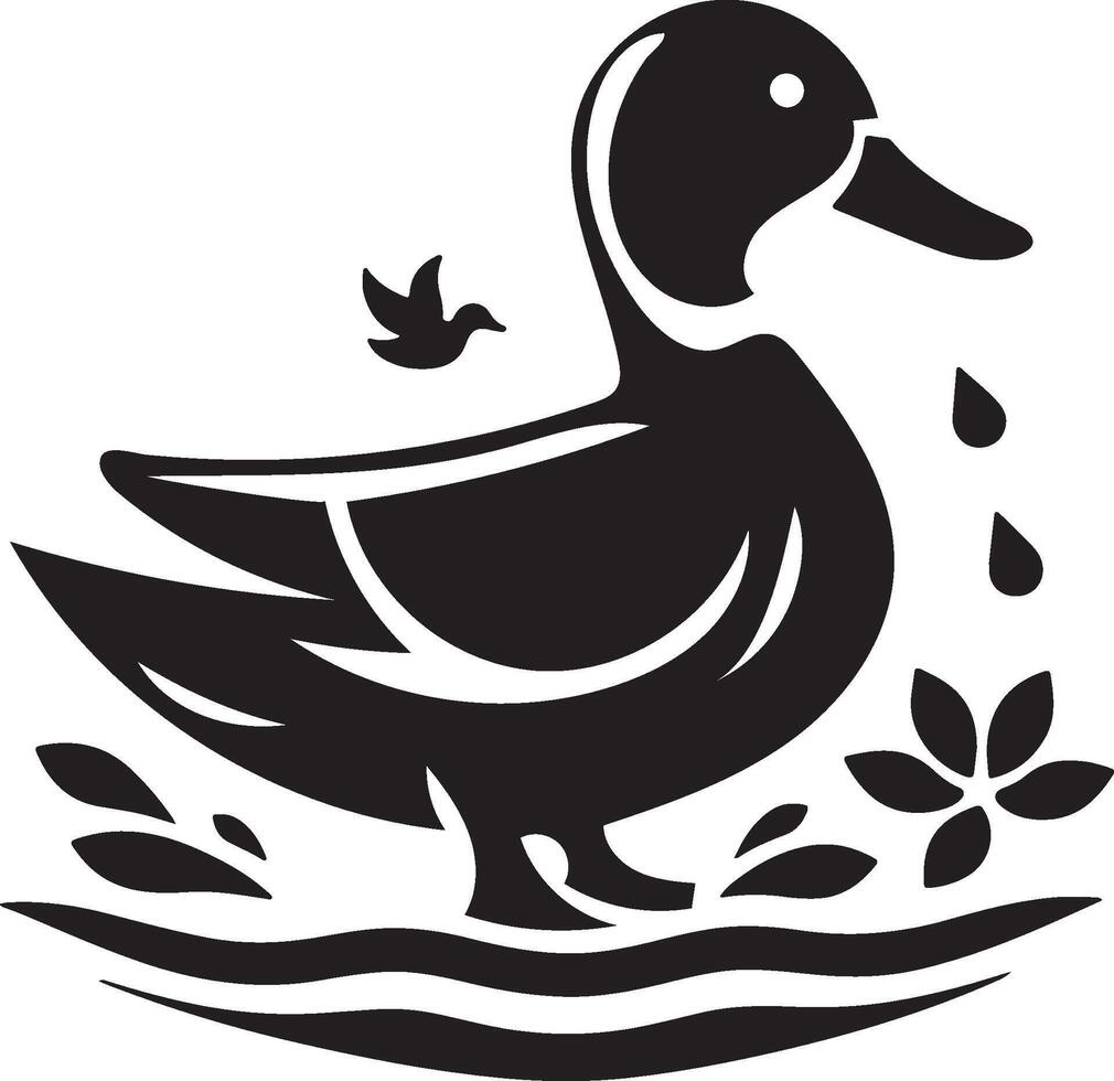 duck silhouette illustration art vector