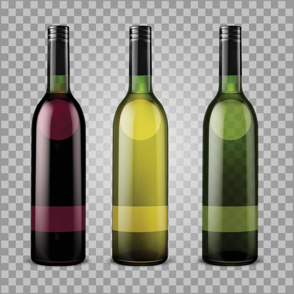 Glass Beer Bottle, realistic illustration of beer bottles background. vector