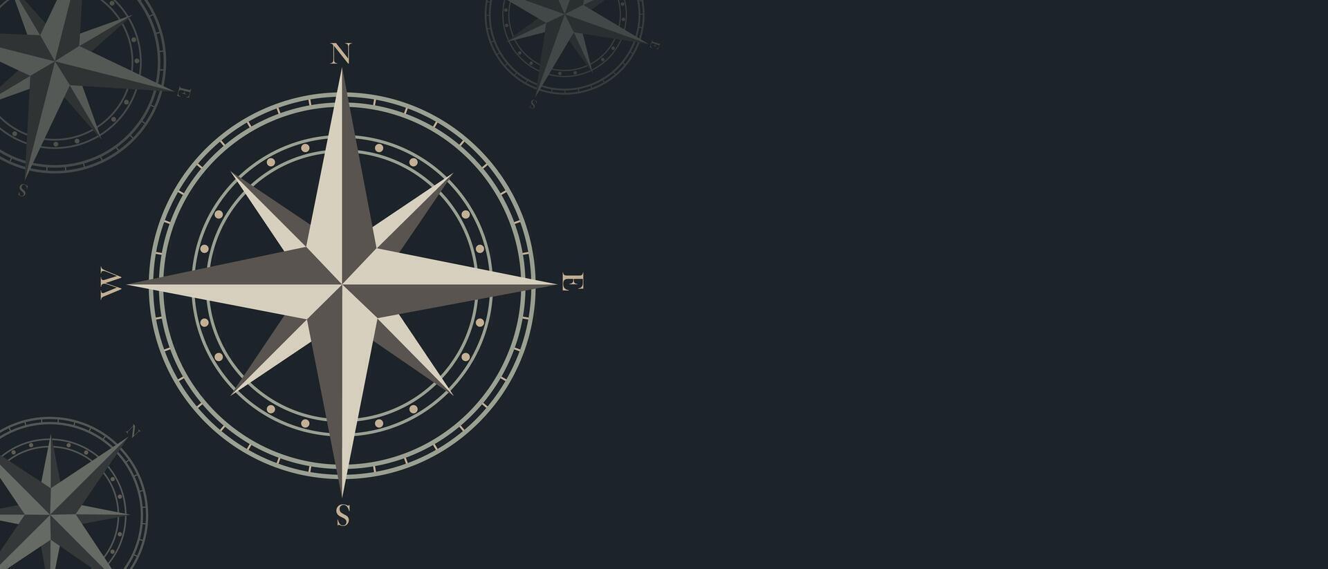 Background with compass. Background picture with wind rose. Marine theme. vector
