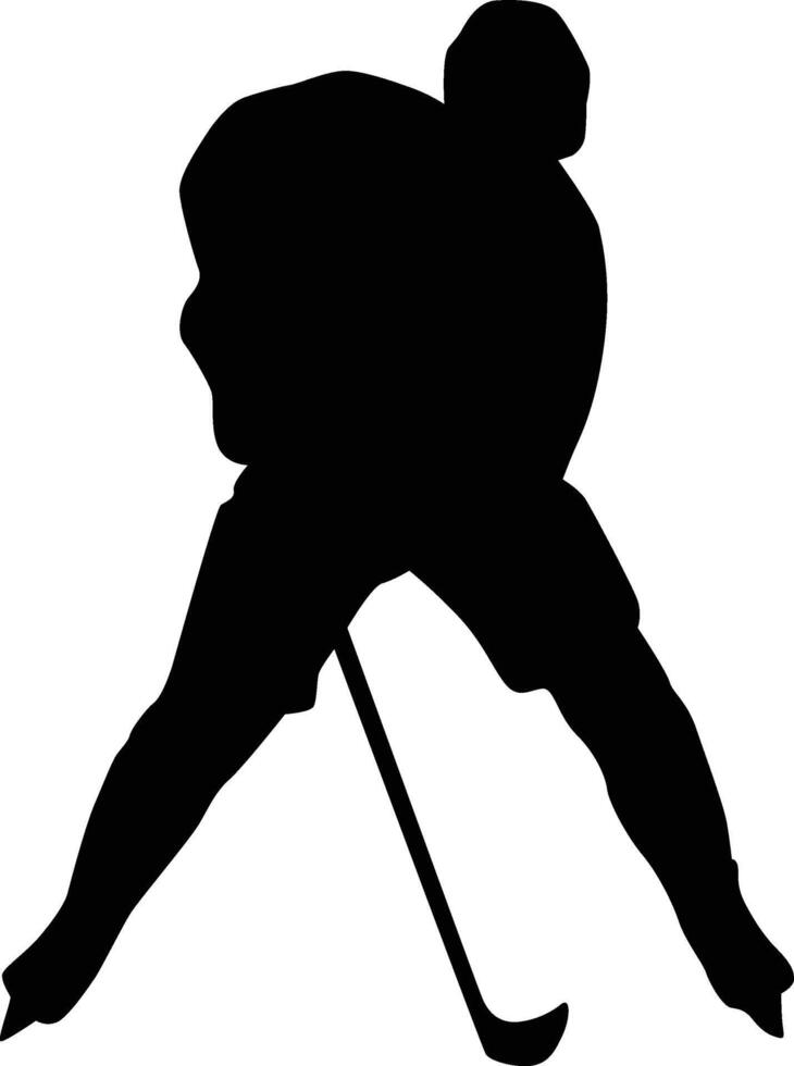 full body ice hockey player silhouette illustration vector