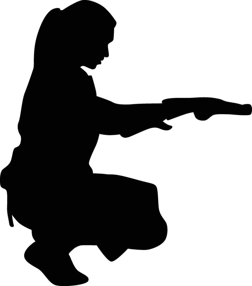 Silhouette of a person cleaning home. Cleaning service janitor illustration full body vector
