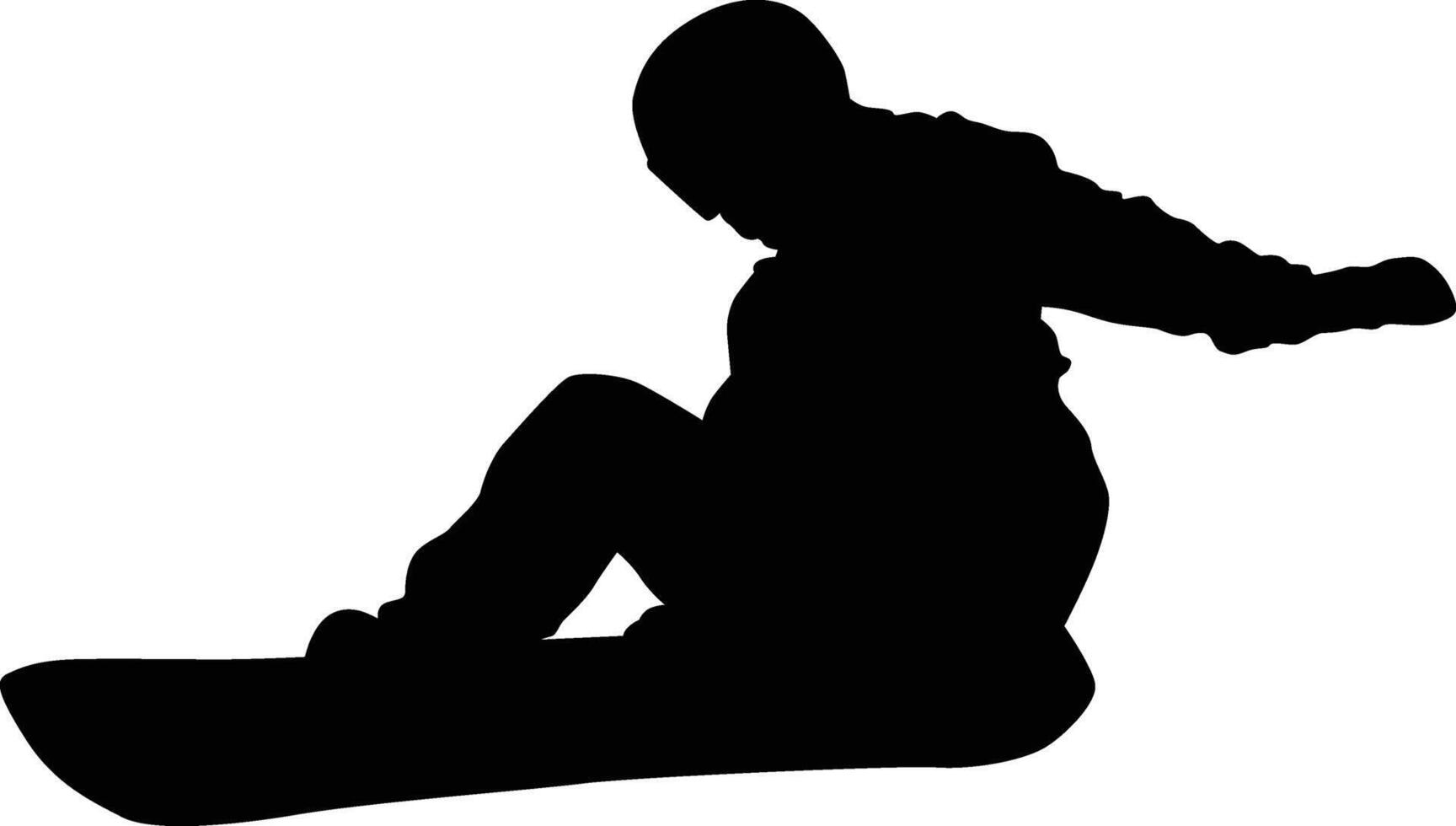 Snowboarding player silhouette full body. Snowboarder posing illustration. People doing extreme sport. vector