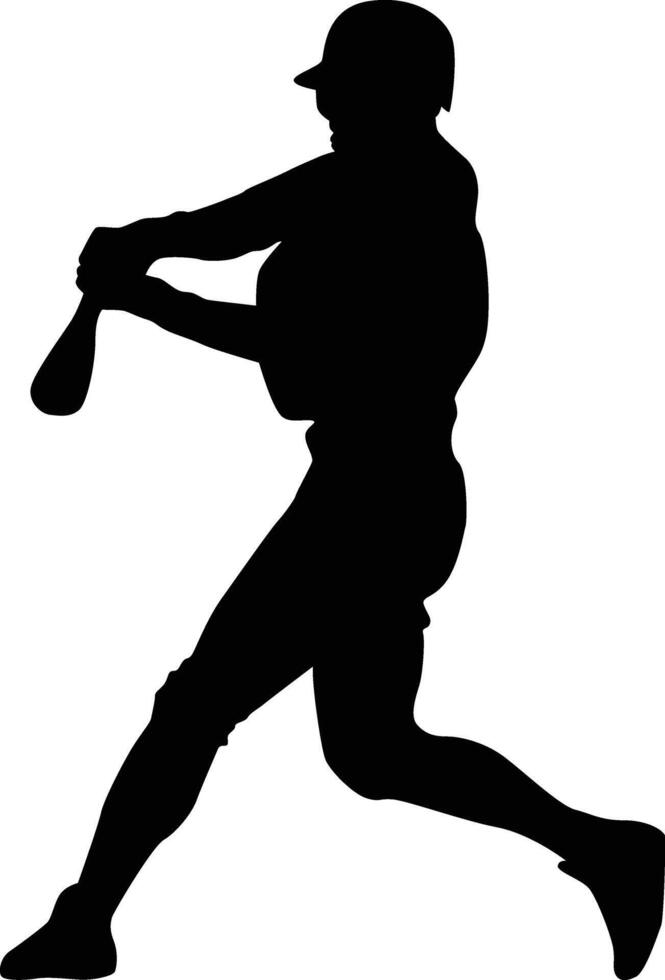 full body baseball player silhouette illustration vector
