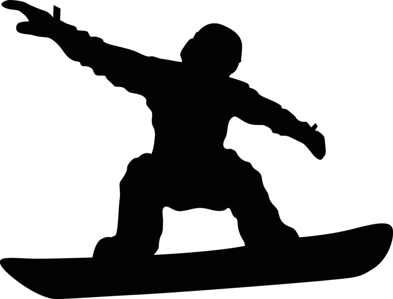 Snowboarding player silhouette full body. Snowboarder posing illustration. People doing extreme sport. vector