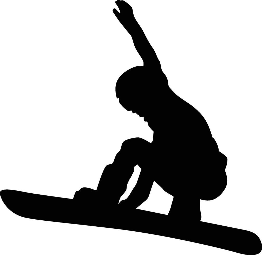 Snowboarding player silhouette full body. Snowboarder posing illustration. People doing extreme sport. vector