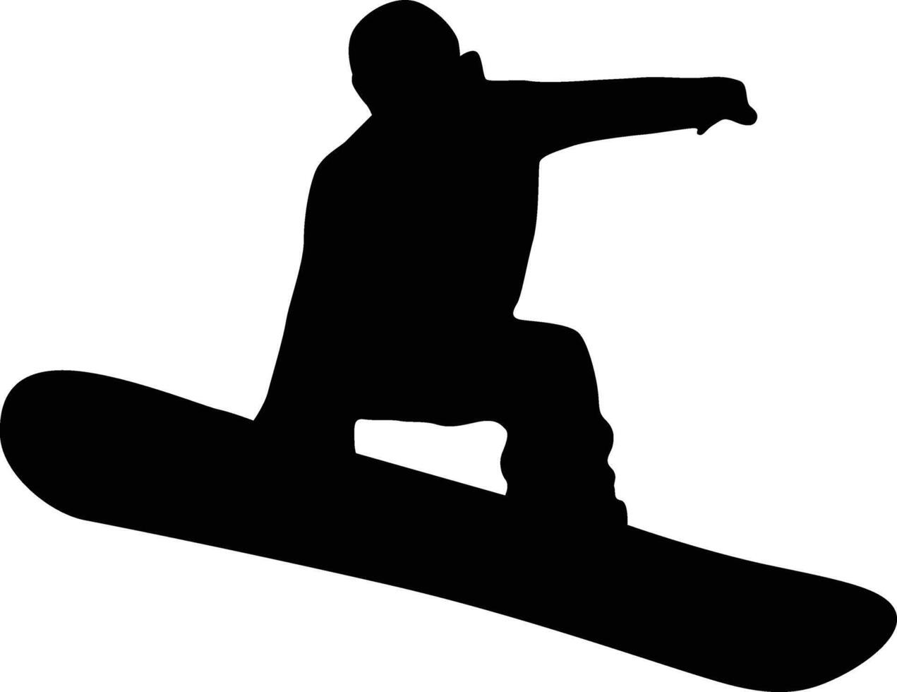 Snowboarding player silhouette full body. Snowboarder posing illustration. People doing extreme sport. vector