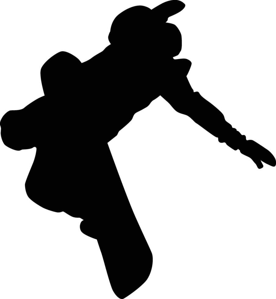 Snowboarding player silhouette full body. Snowboarder posing illustration. People doing extreme sport. vector