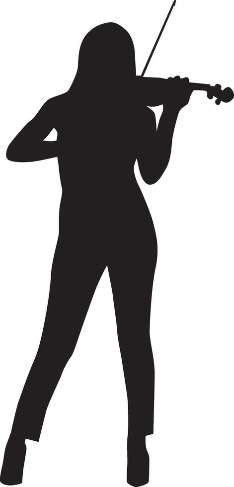 Musician silhouette full body illustration. People pose while playing music. vector