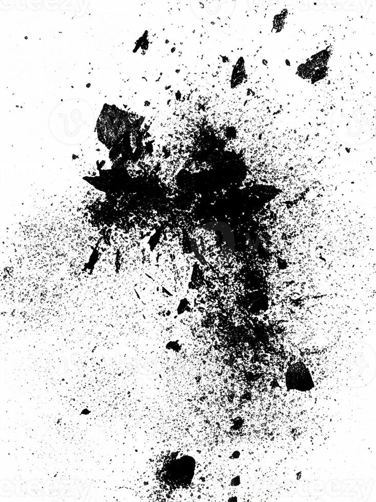 Isolated Black Ink Splat, Abstract Design Element photo