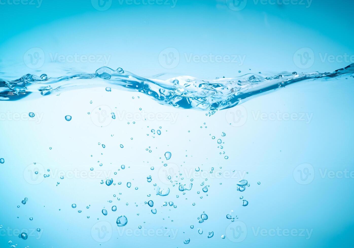 Underwater Splash with Bubbles and Blue Waves, Space for Text photo