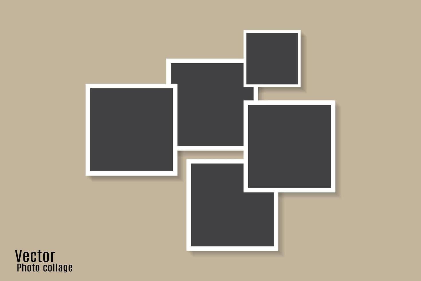 Five photo collage template vector