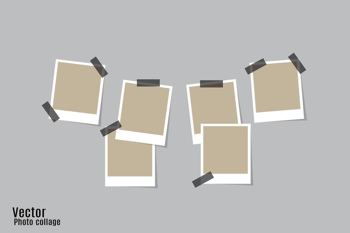 Photo frame blank place with sticky tape vector