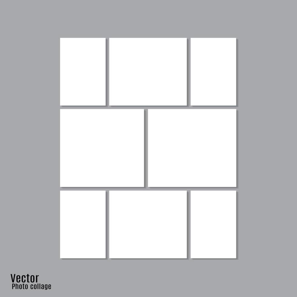 Photo collage template Moodboard grid vector