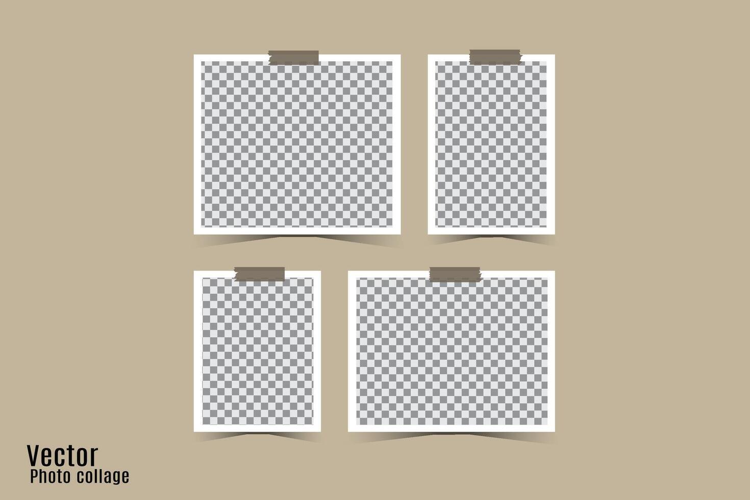 Collage photo frame vector