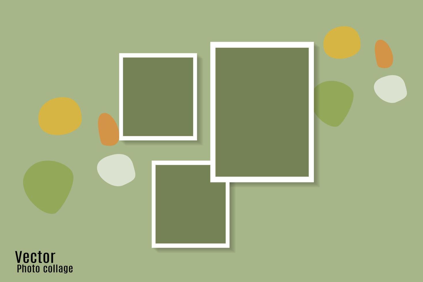 collage frames realistic photo templates vector