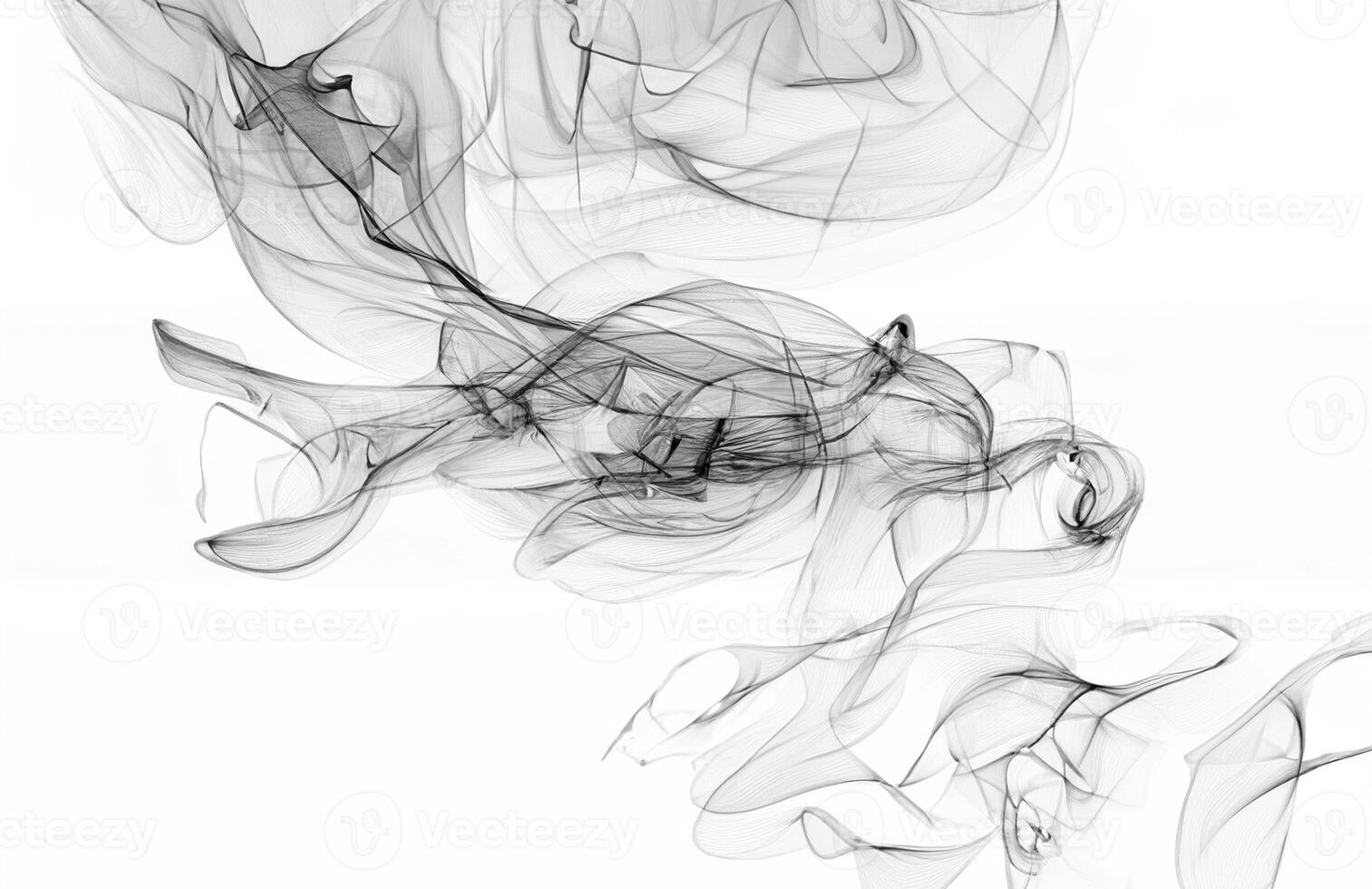Abstract White Smoke Swirls Over Black Background, High-Quality Royalty-Free Stock Photo