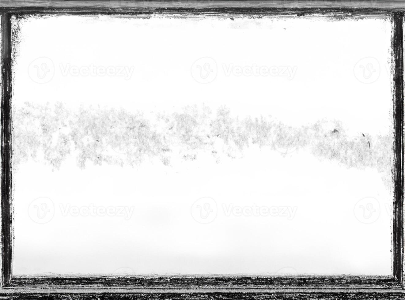 Grunge Rectangle Frame with Distressed Texture - Black Borders Isolated on White Background - Geometric Design Element photo