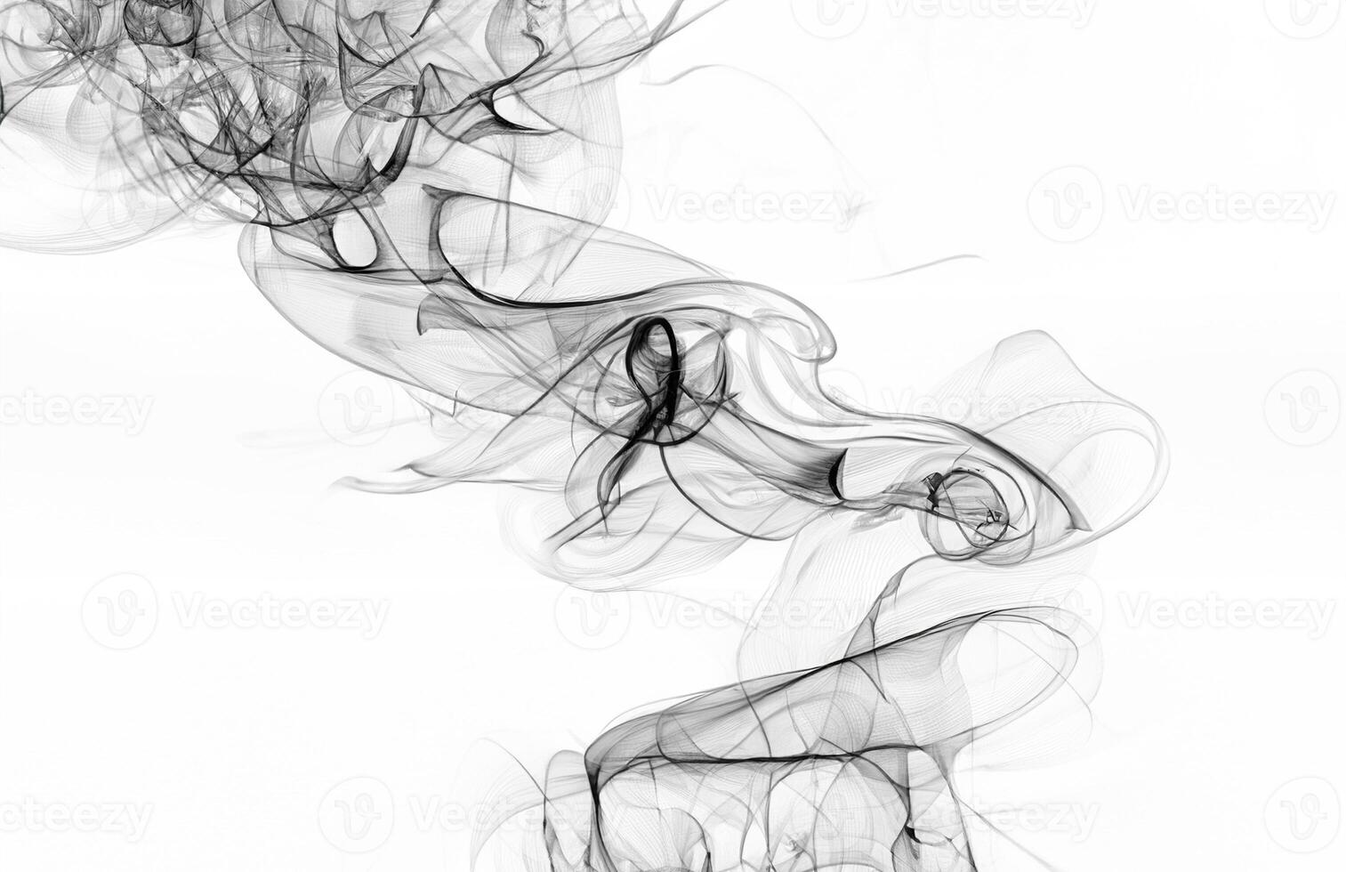 Abstract White Smoke Swirls Over Black Background, High-Quality Royalty-Free Stock Photo