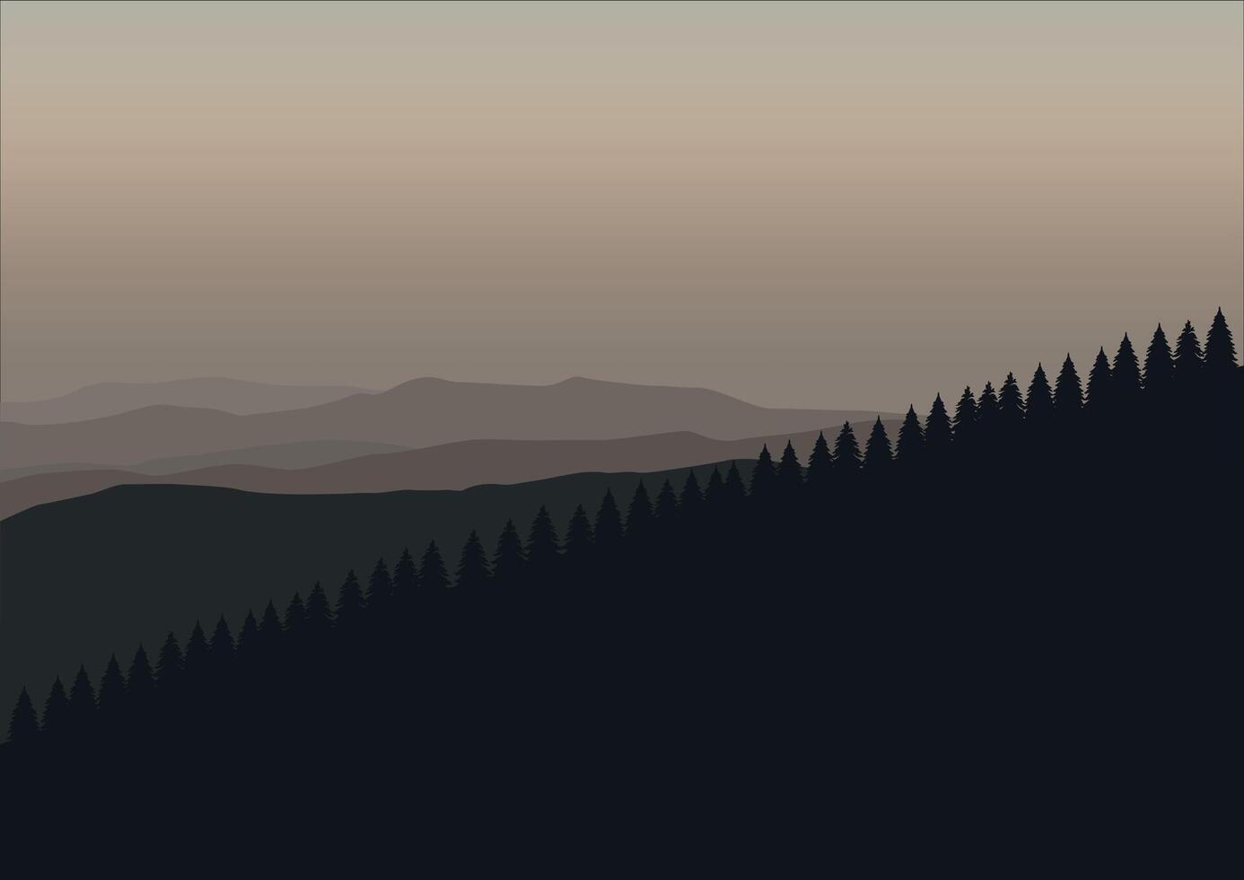 nature landscape with mountains illustration vector